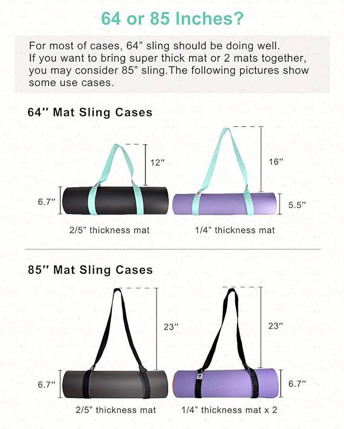 Yoga Mat Holder (Mat Not Incl.), Adjustable Yoga Mat Carrier, Pink